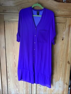 Helmut Lang Vibrant Purple Button-Front Tunic